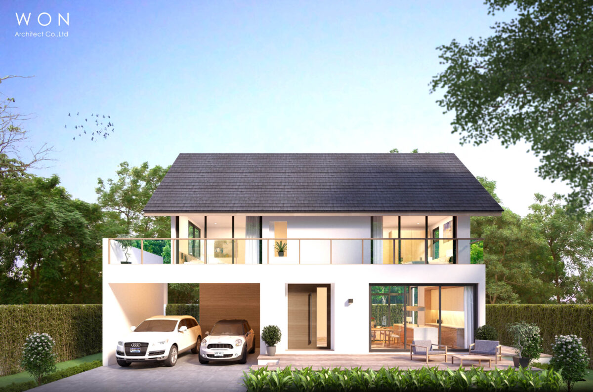 แบบบ้าน2ชั้น Modern Contemporary 250sqm Land16x18m